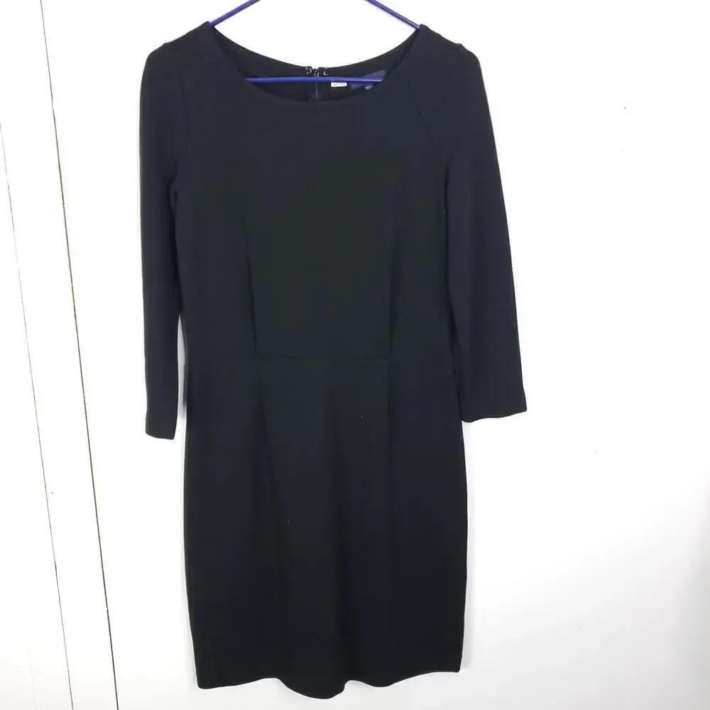 Gap Dress Womens 4 Classic Fit Flare Capsule Little Black Dress LBD Zip Back